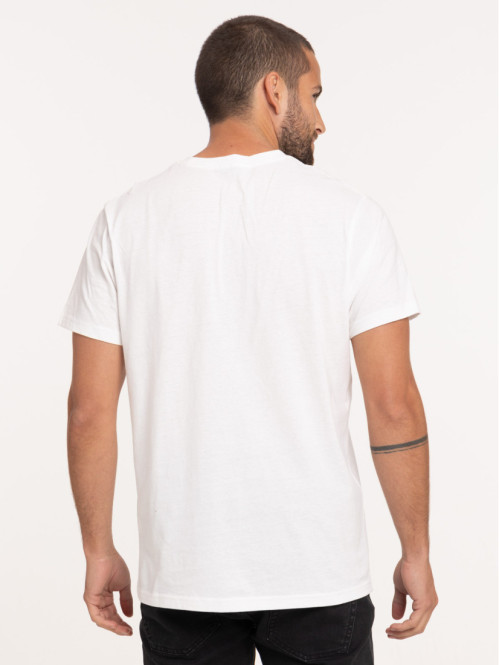 T-shirt imprimé moto écru homme