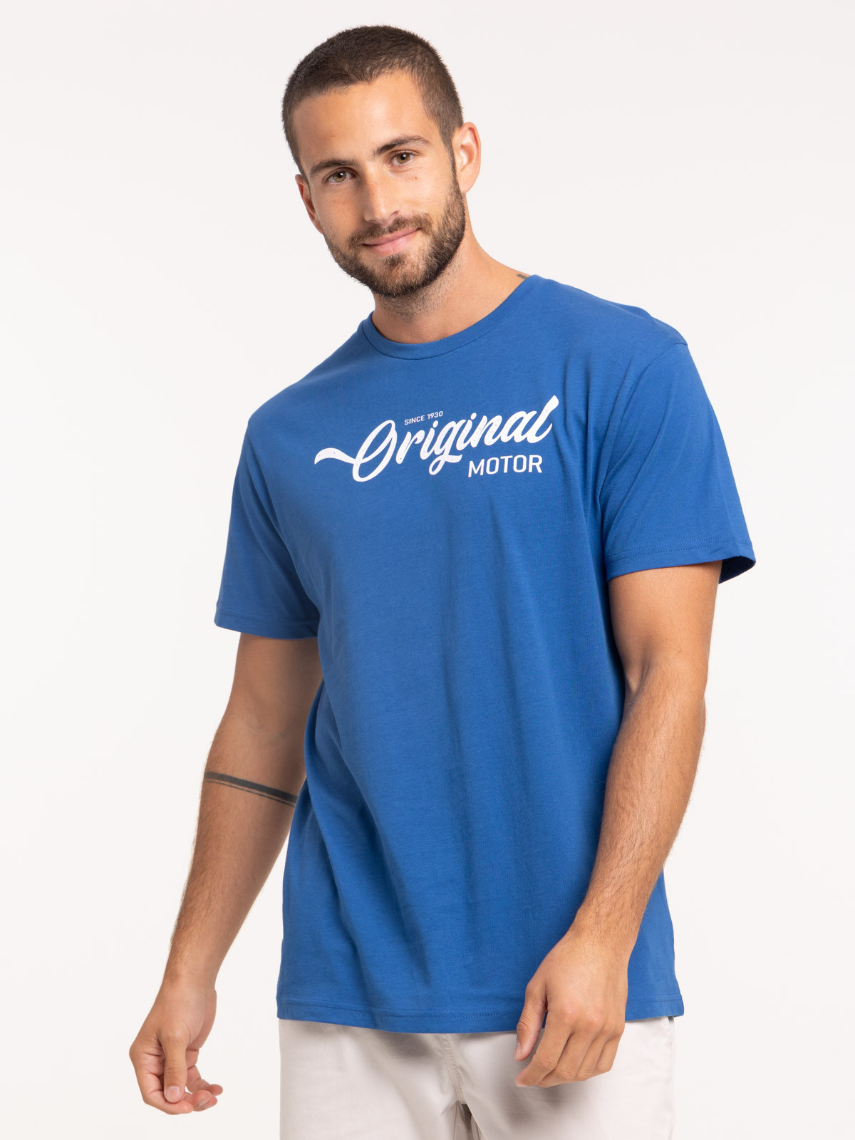 T-shirt original motor bleu franc homme