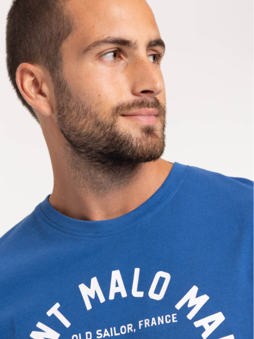 T-shirt Saint-Malo bleu franc homme