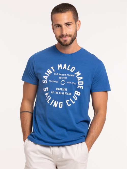 T-shirt Saint-Malo bleu franc homme