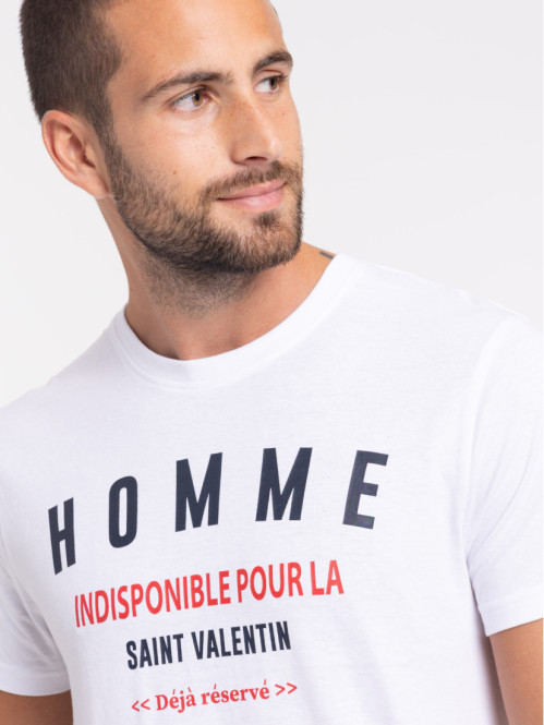 T-shirt blanc Saint Valentin homme T-shirt blanc Saint Valentin homme