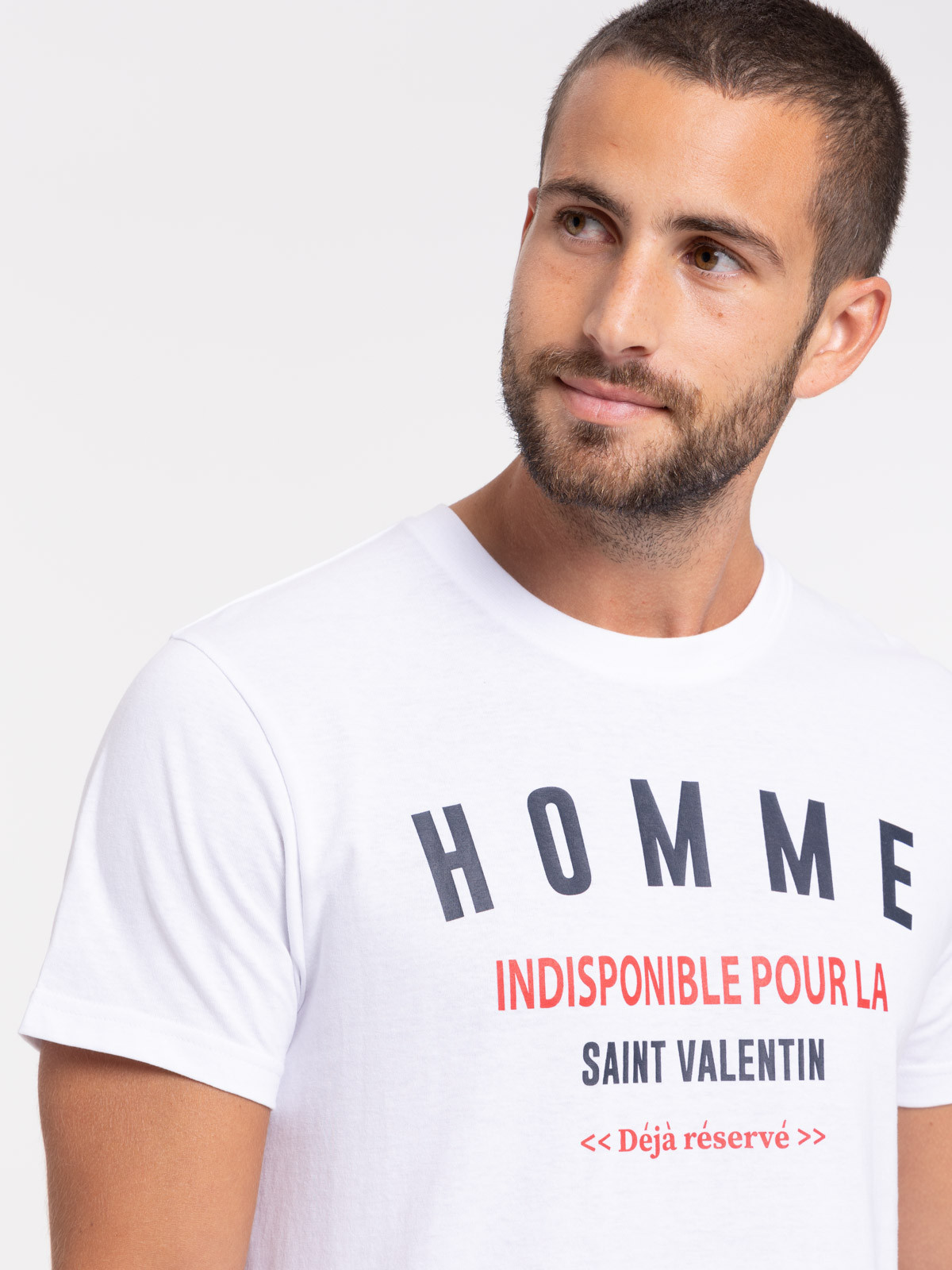 T-shirt blanc Saint Valentin homme T-shirt blanc Saint Valentin homme