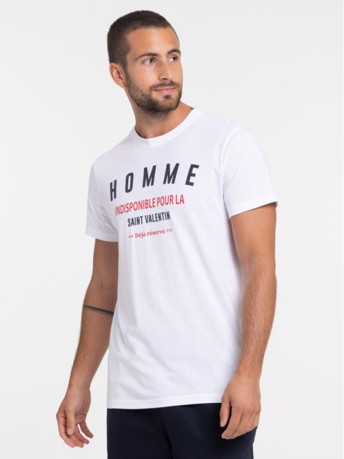 T-shirt blanc Saint Valentin homme