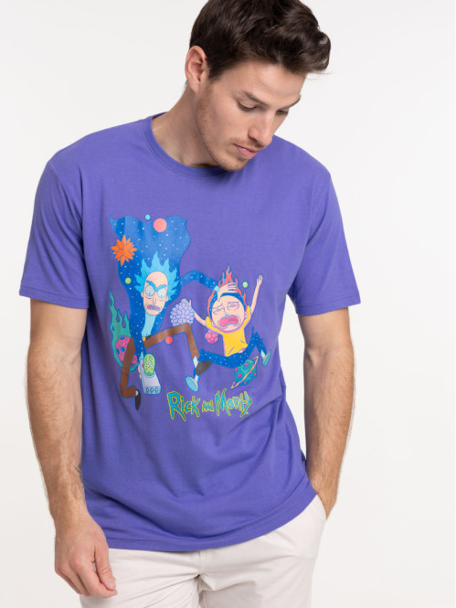 T-shirt Rick et Morty homme violet