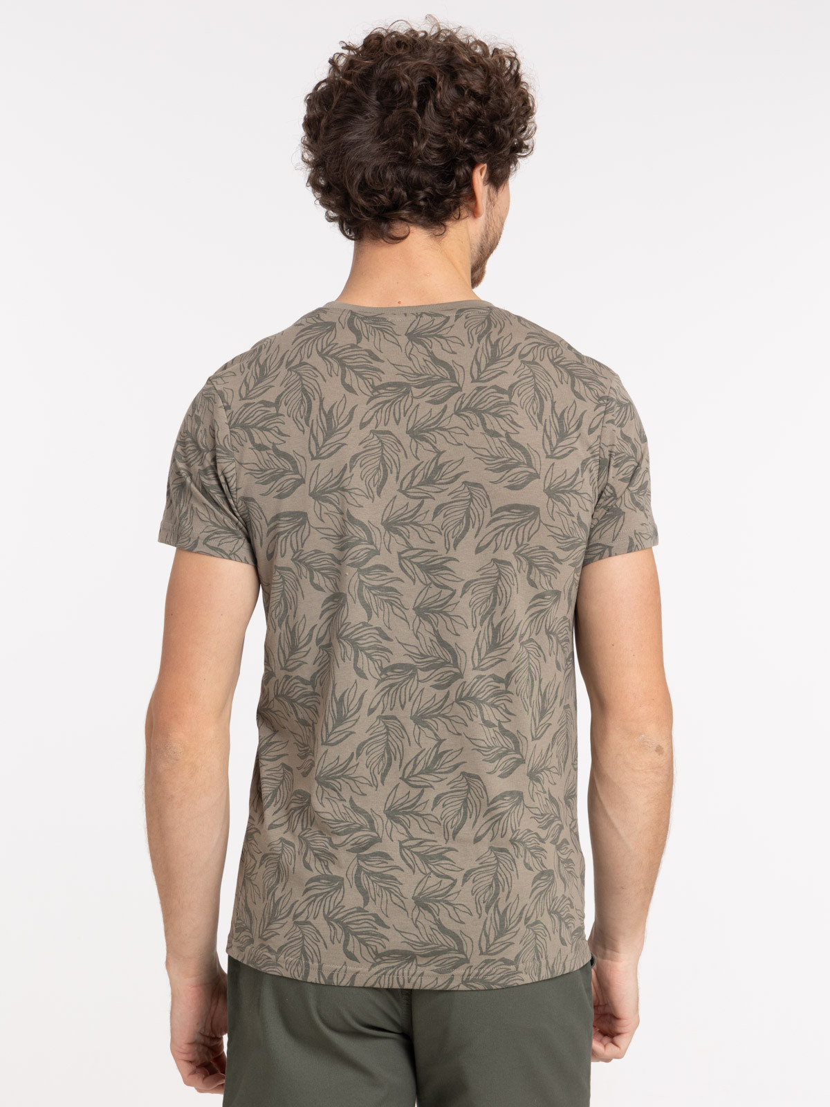 T-shirt olive imprimé all over homme
