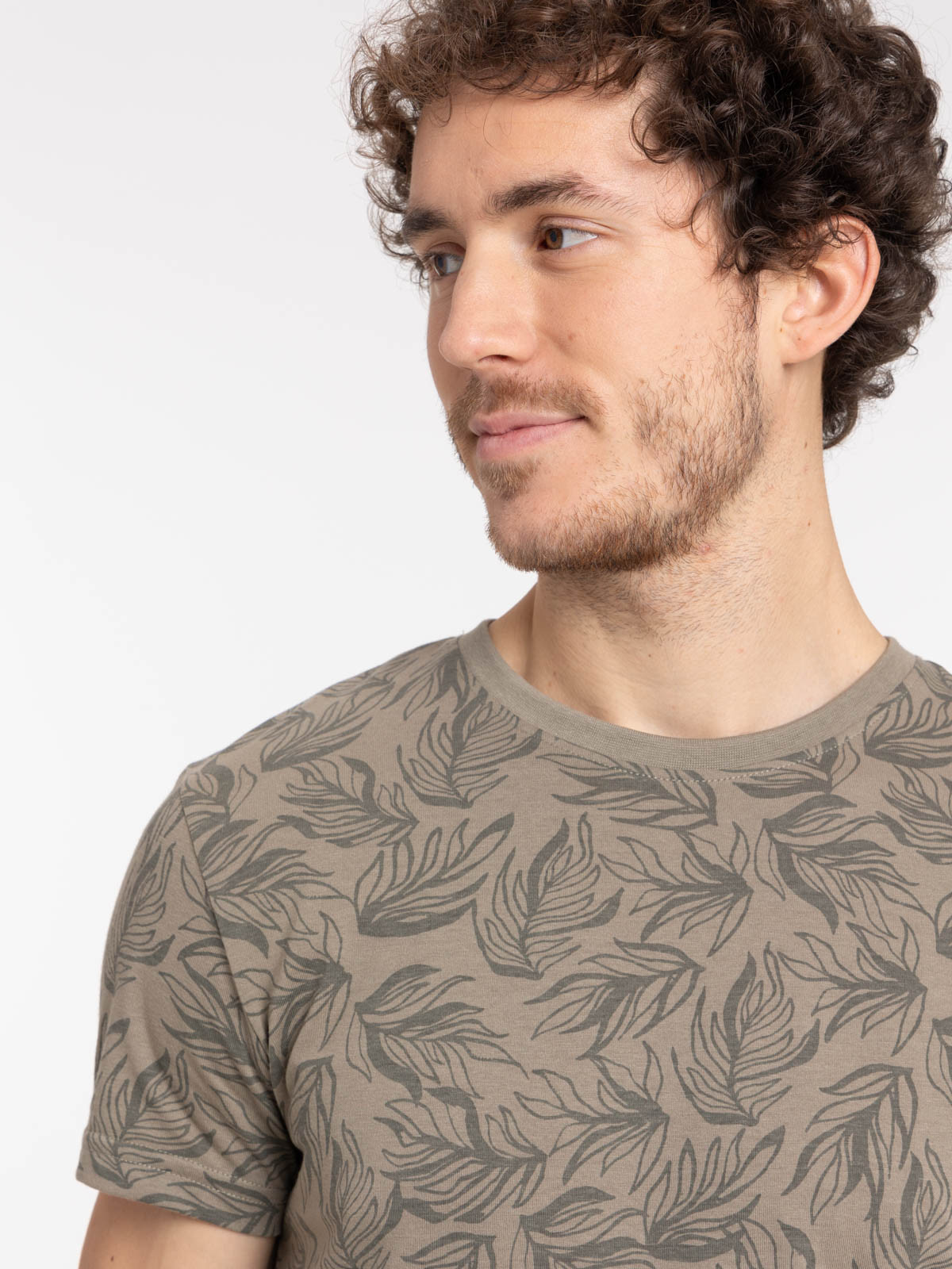 T-shirt olive imprimé all over homme