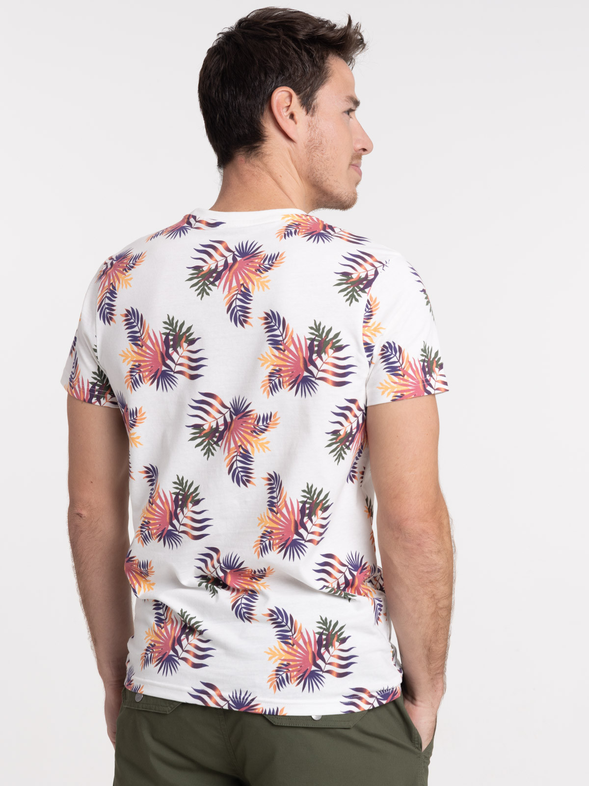 T-shirt feuilles tropicales homme