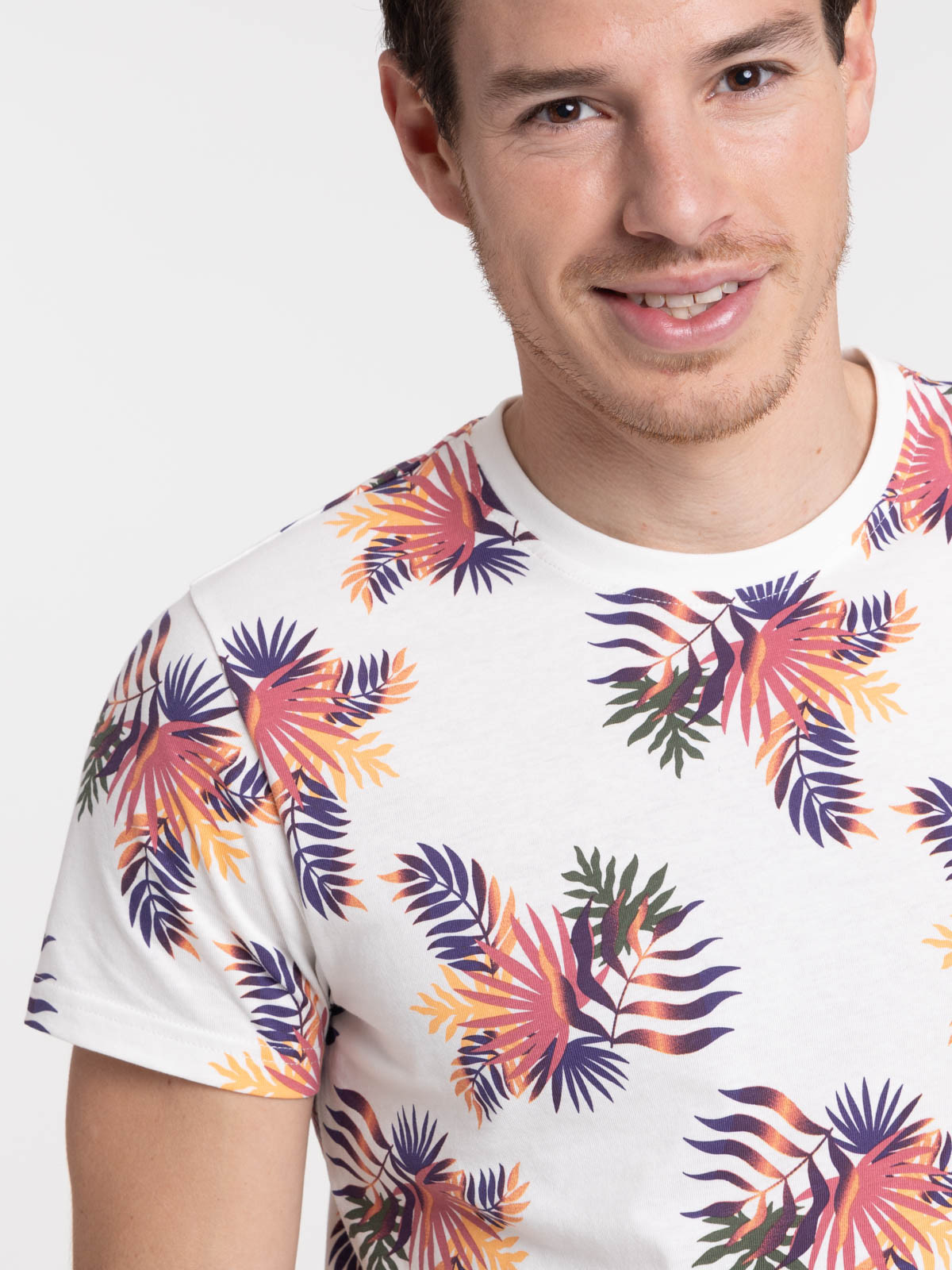 T-shirt feuilles tropicales homme