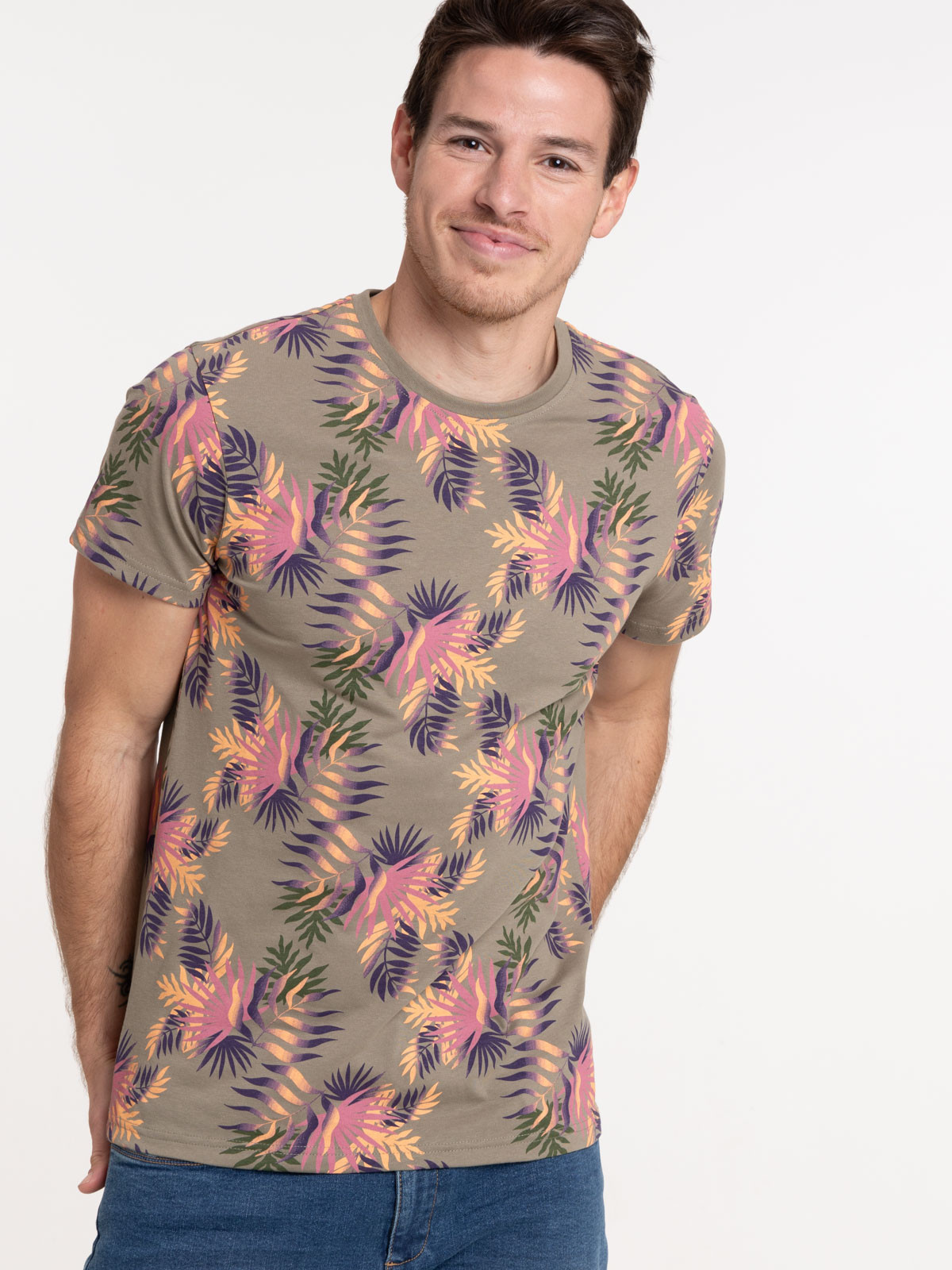 T-shirt tilleul feuille tropicale homme T-shirt tilleul feuille tropicale homme