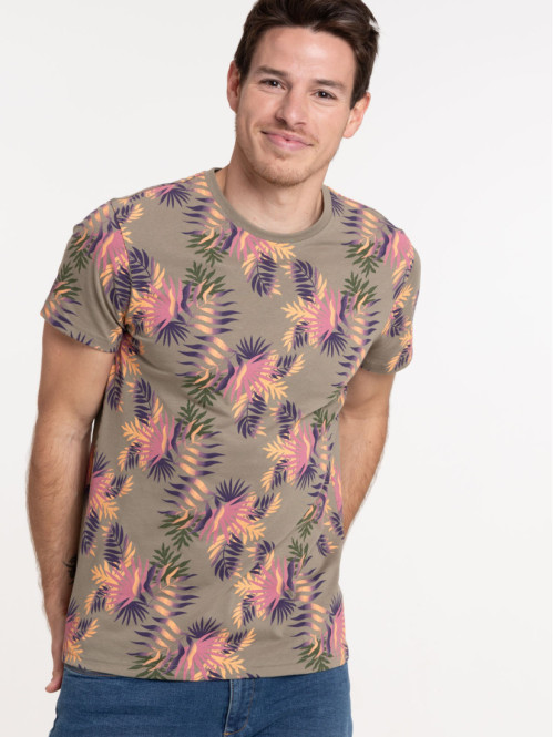 T-shirt tilleul feuille tropicale homme T-shirt tilleul feuille tropicale homme