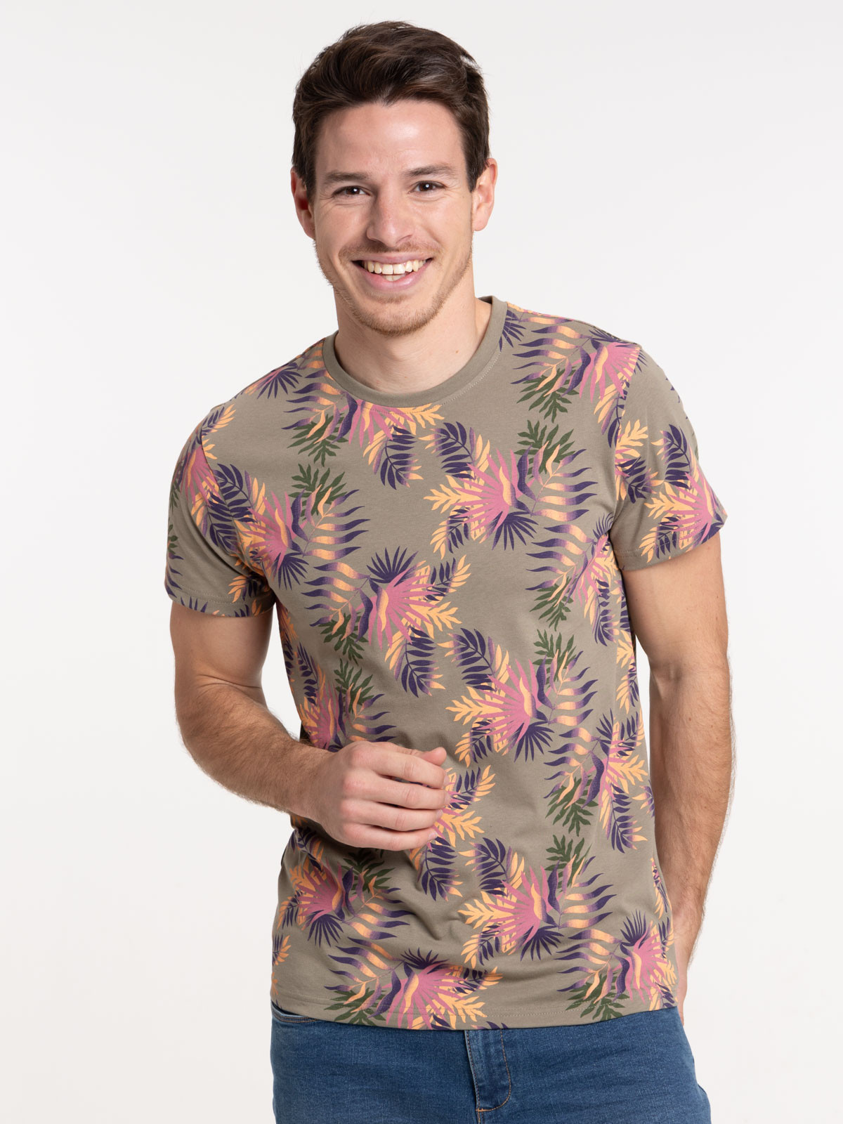 T-shirt tilleul feuille tropicale homme T-shirt tilleul feuille tropicale homme