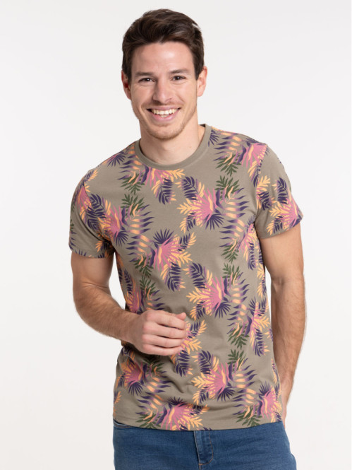 T-shirt tilleul feuille tropicale homme T-shirt tilleul feuille tropicale homme