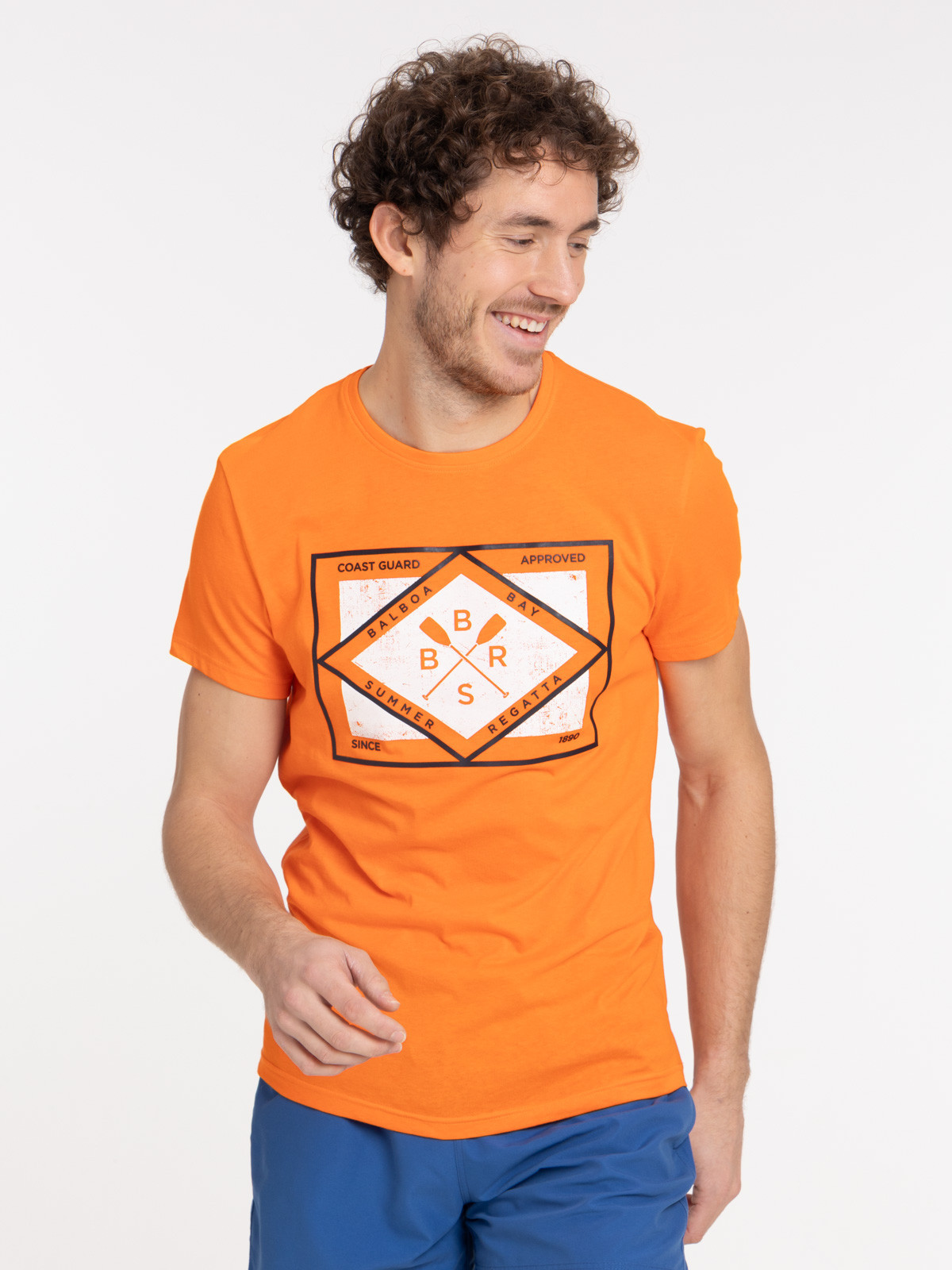 T-shirt orange nautic imprimé homme T-shirt orange nautic imprimé homme