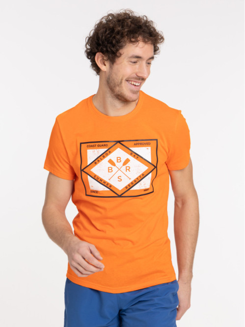 T-shirt orange nautic imprimé homme T-shirt orange nautic imprimé homme