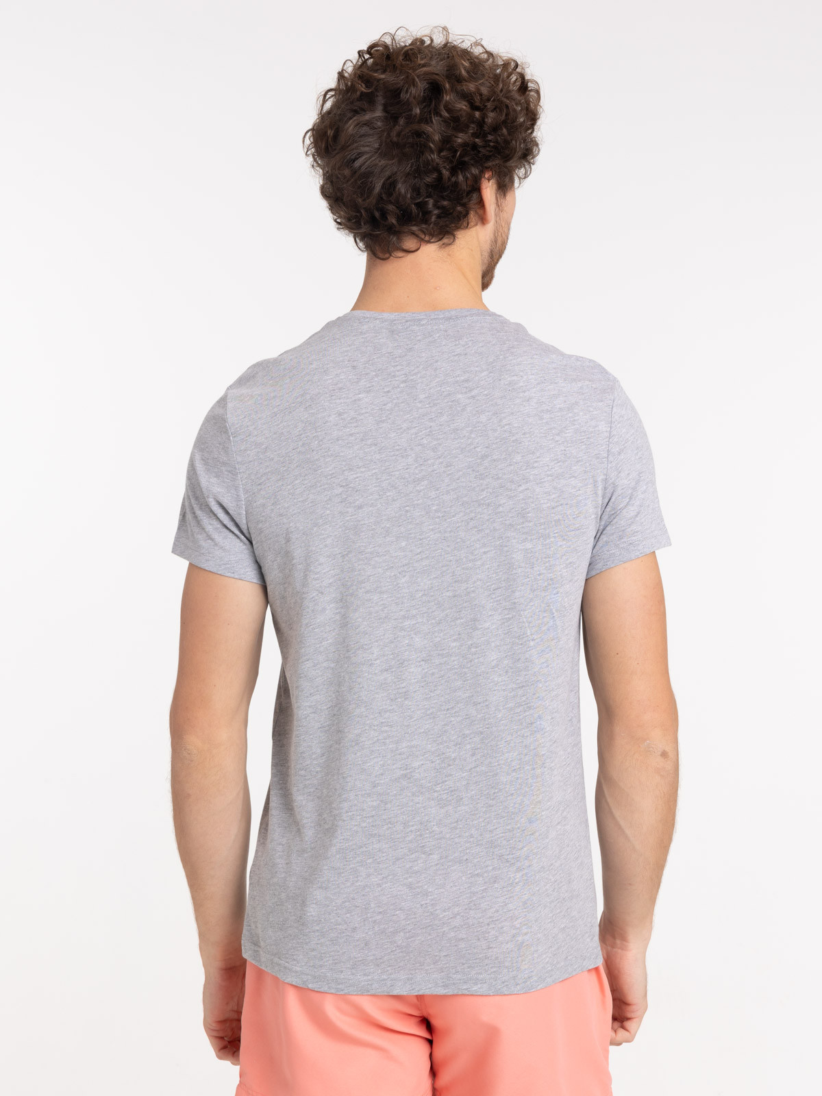 T-shirt gris chiné imprimé homme