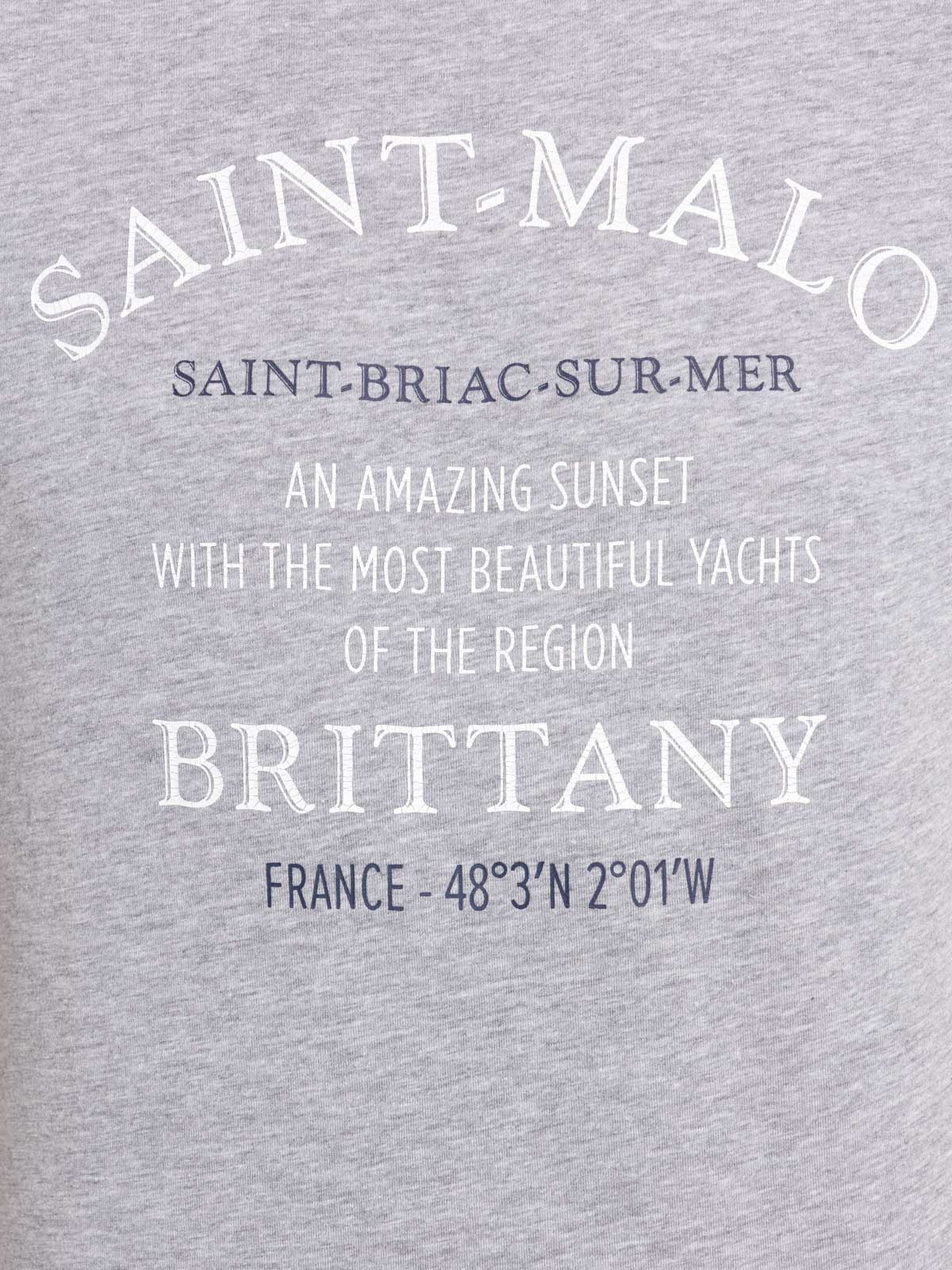 T-shirt gris chiné imprimé homme