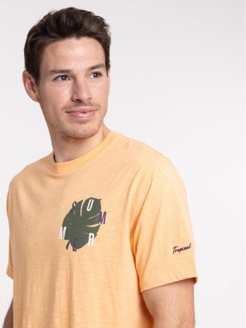 T-shirt coloris abricot homme