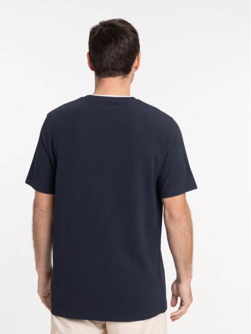 T-shirt effet 2 en 1 homme marine navy