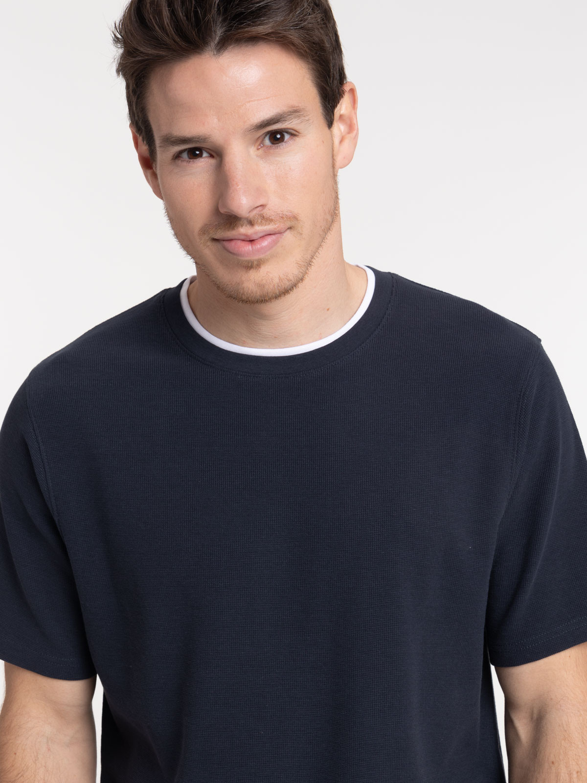 T-shirt effet 2 en 1 homme marine navy