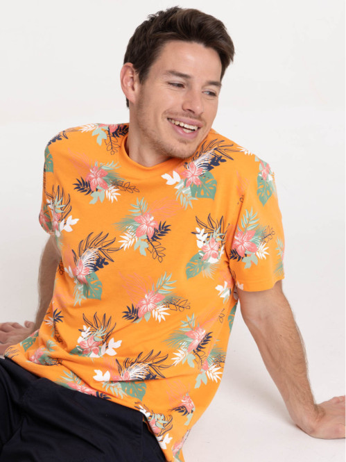 T-shirt goyave feuillage tropical homme