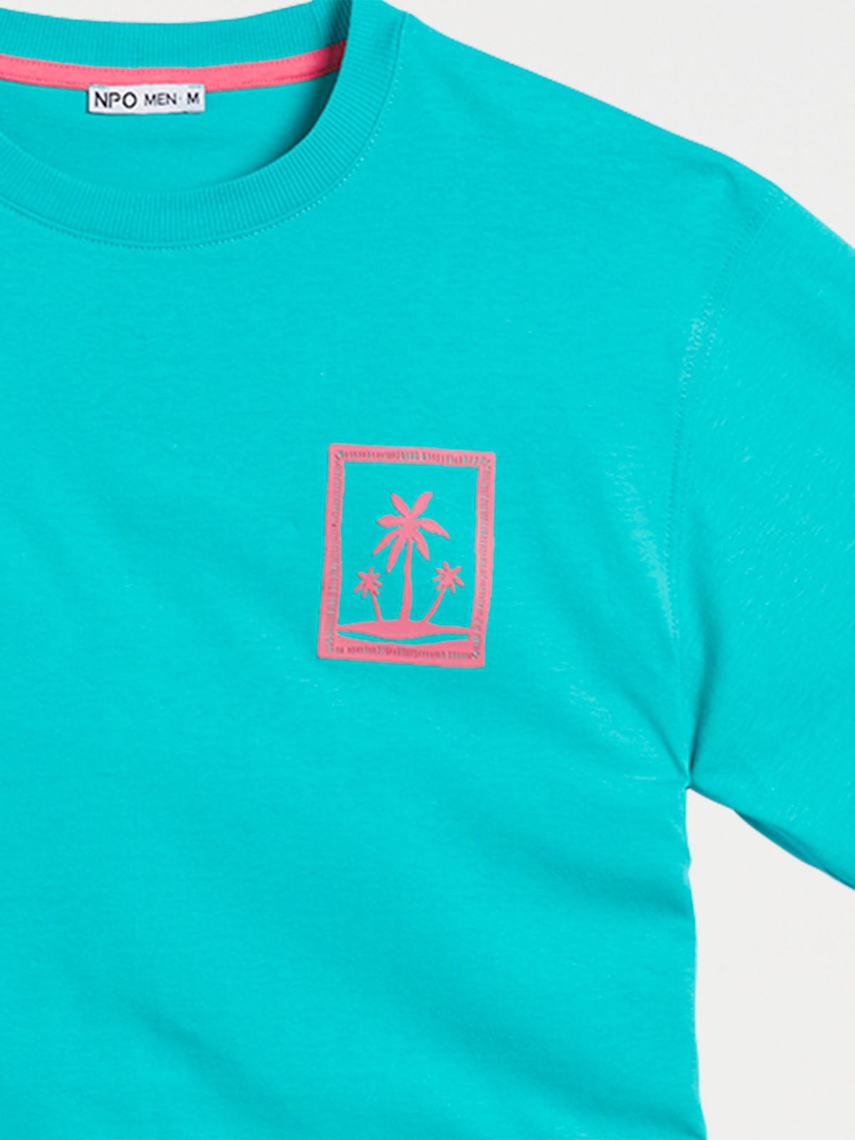 T-shirt swimming blue palmier homme