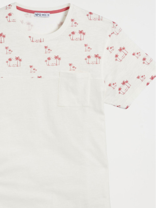 T-shirt motif palmier et...