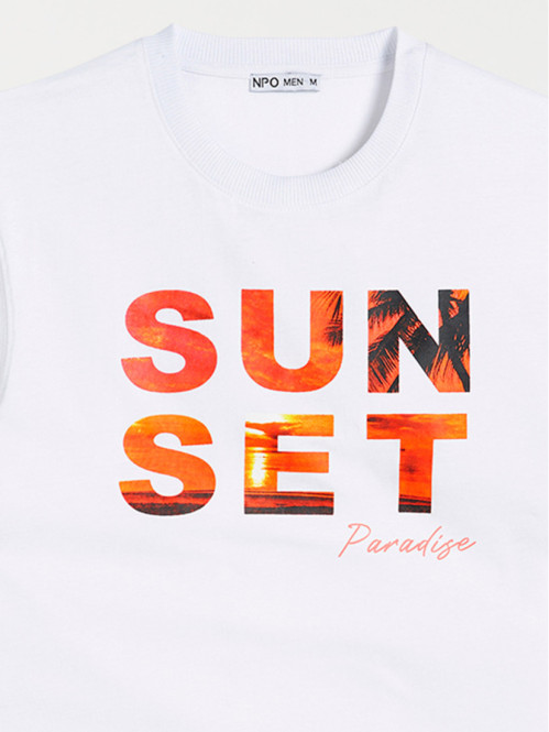 T-shirt blanc sunset...