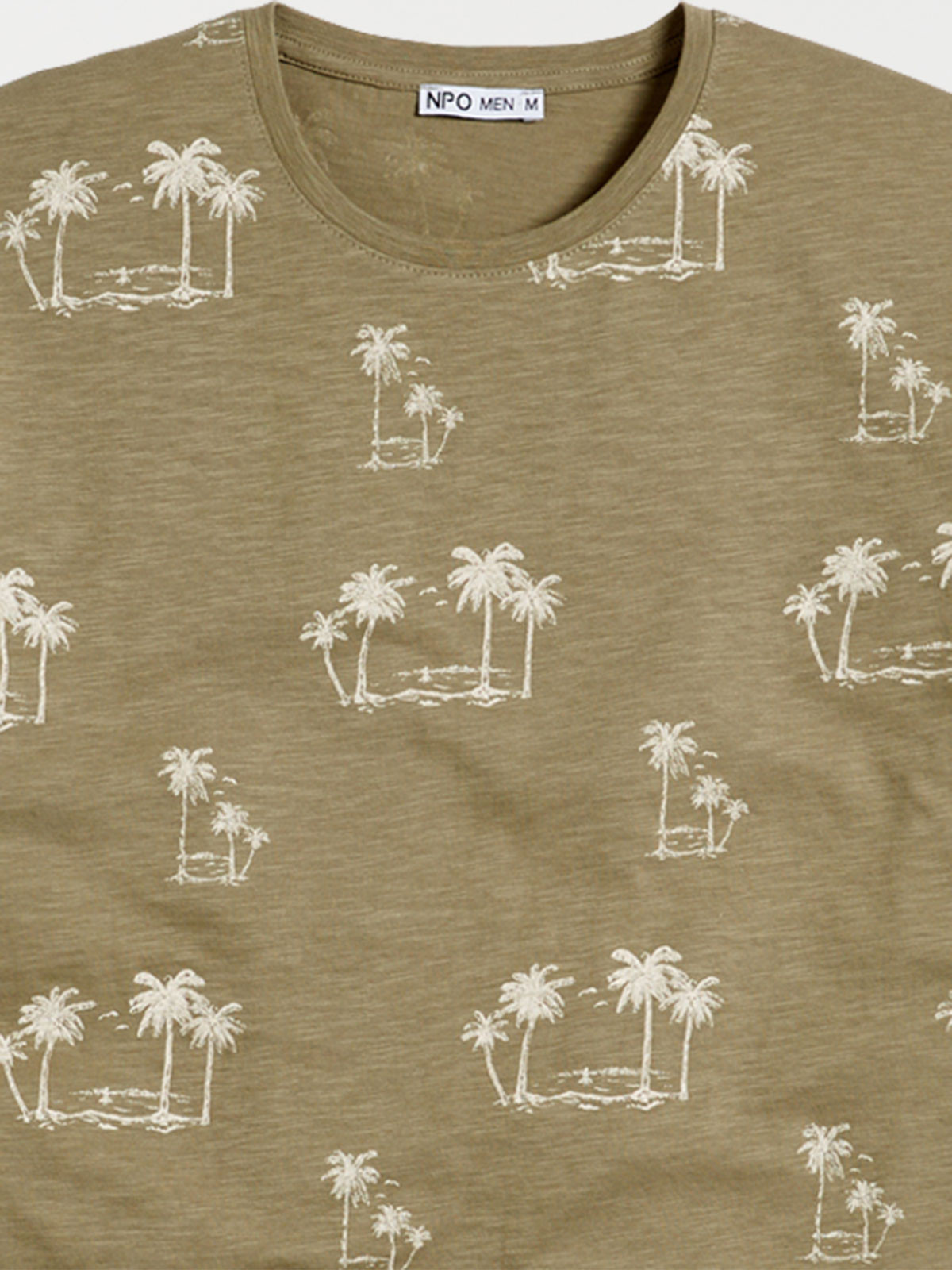 T-shirt motif palmier tilleul homme