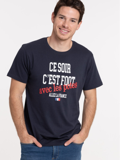 T-shirt football homme marine navy