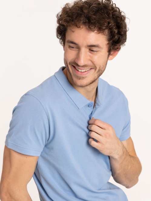 Polo coloris sky blue homme