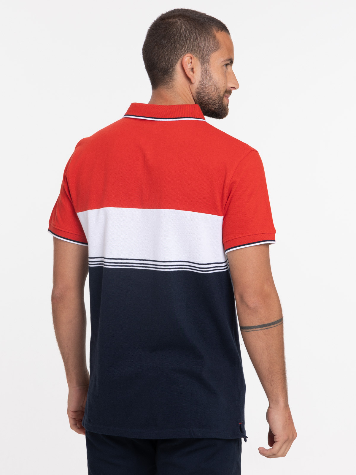 Polo color block 100% coton homme