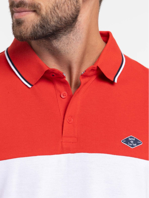 Polo color block 100% coton homme