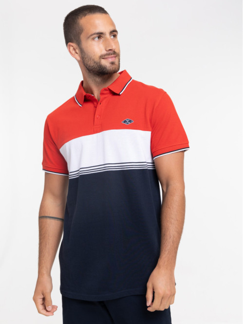 Polo color block 100% coton homme
