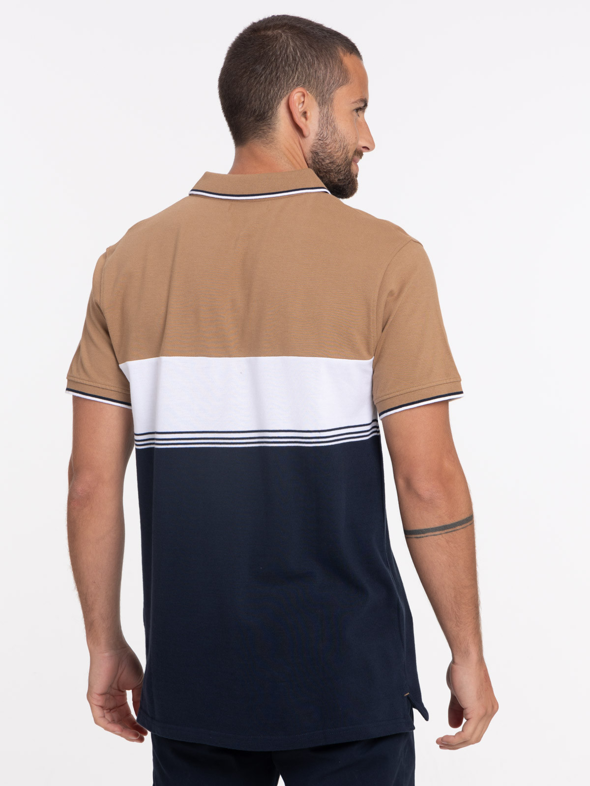 Polo tricolore 100% coton homme