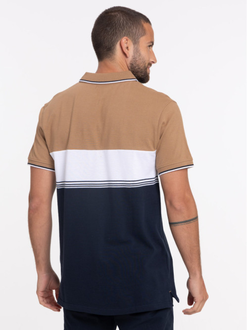 Polo tricolore 100% coton homme