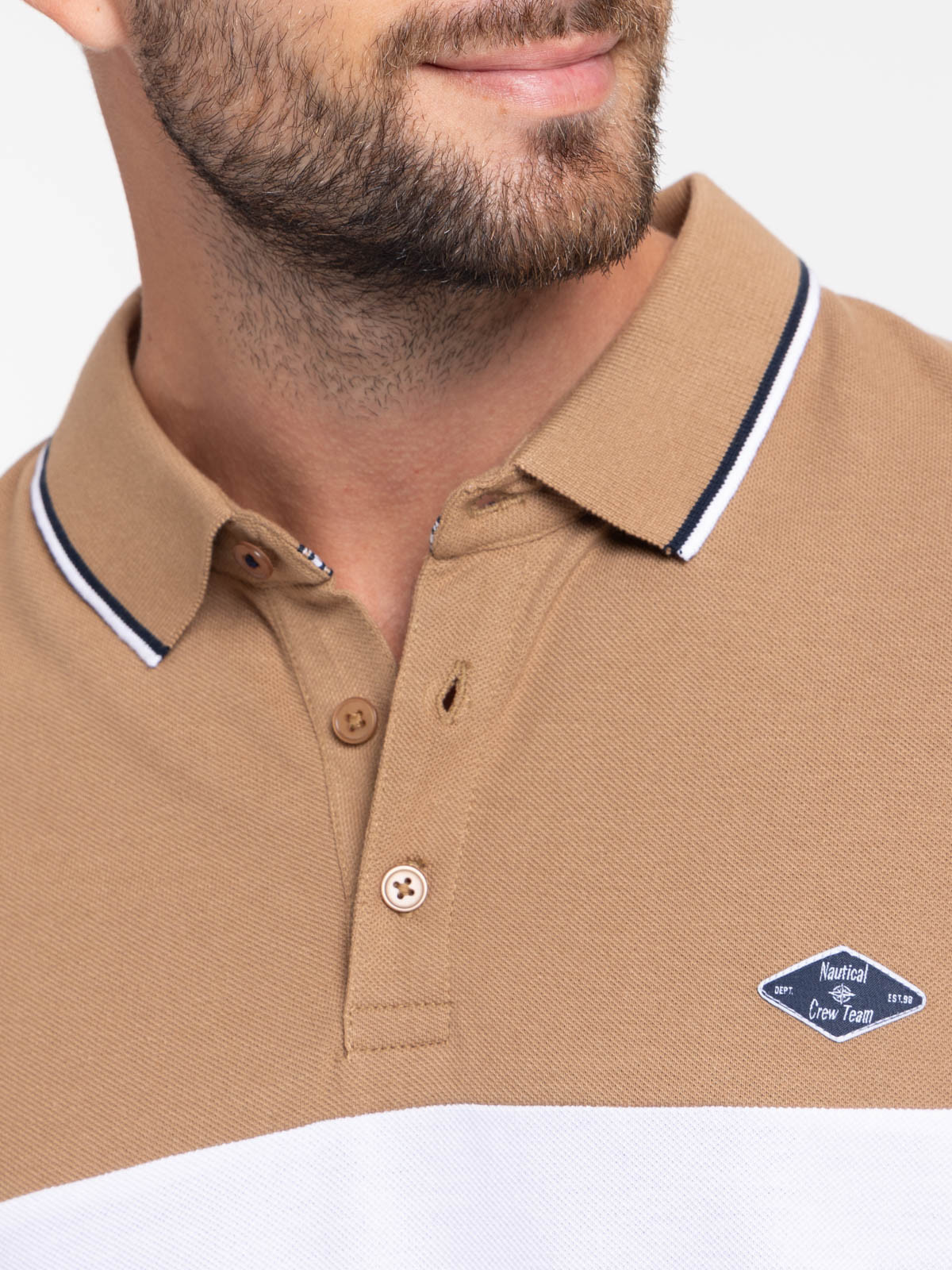 Polo tricolore 100% coton homme