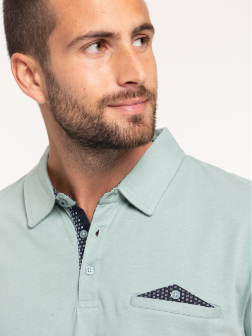 Polo coloris bleu amande homme