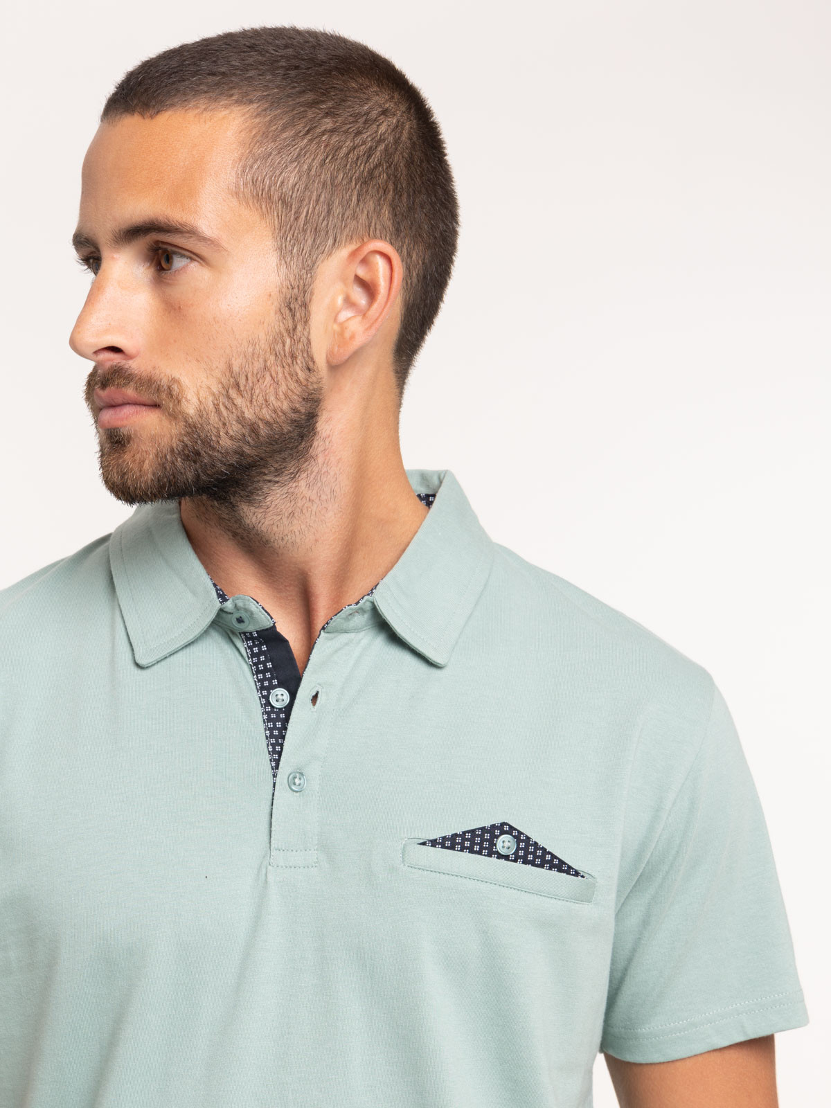 Polo coloris bleu amande homme