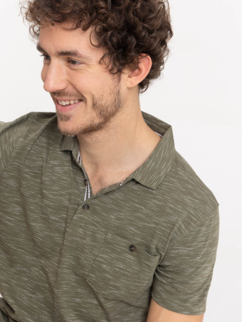 Polo olive homme 100% coton