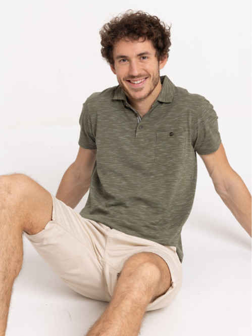 Polo olive homme 100% coton