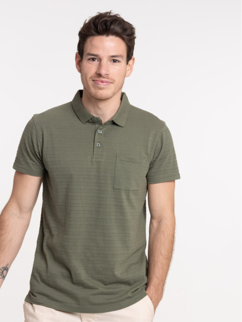 Polo coloris olive homme Polo coloris olive homme