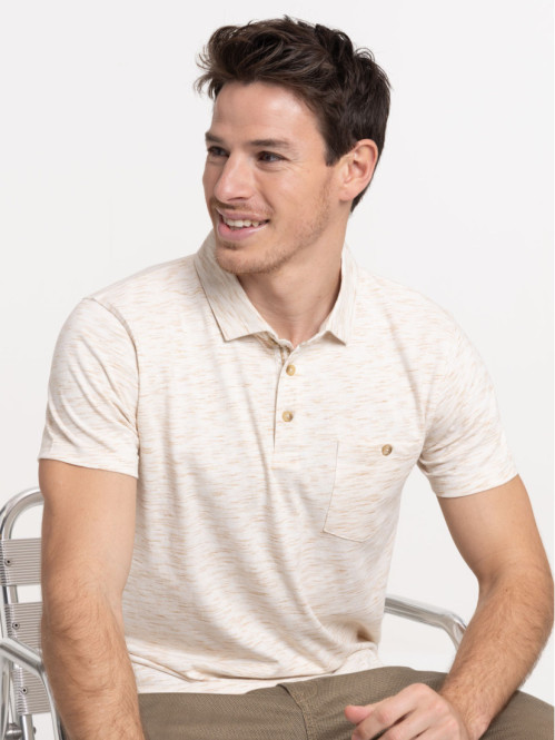 Polo écru homme 100% coton