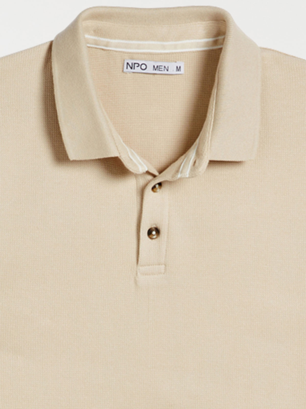 Polo beige grisé homme 100% coton Polo beige grisé homme 100% coton