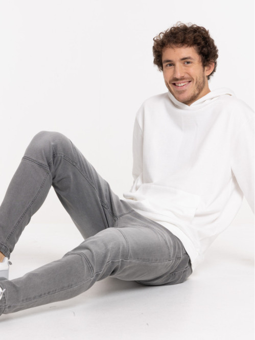 Sweat à capuche écru homme