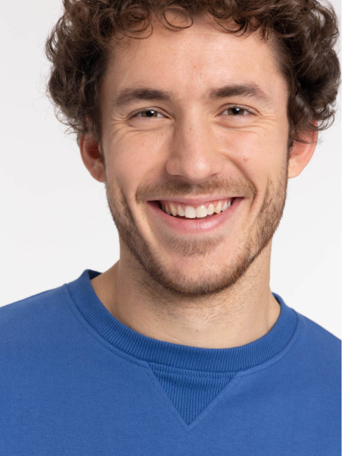 Sweat col rond tricolore homme