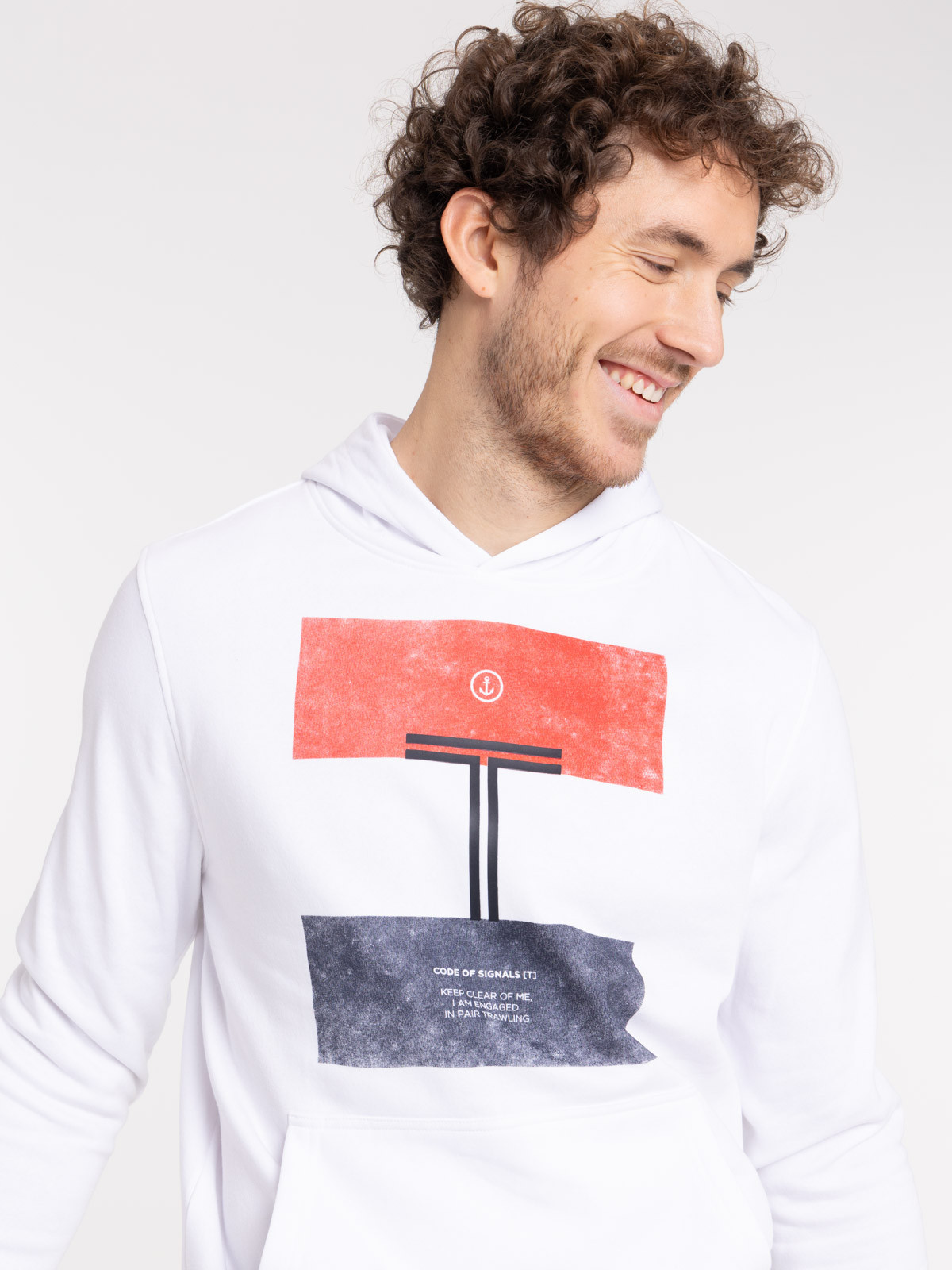 Sweat à capuche blanc homme
