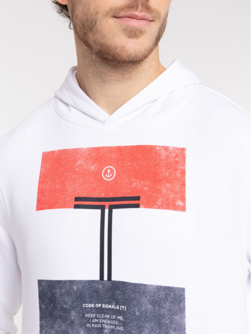 Sweat à capuche blanc homme