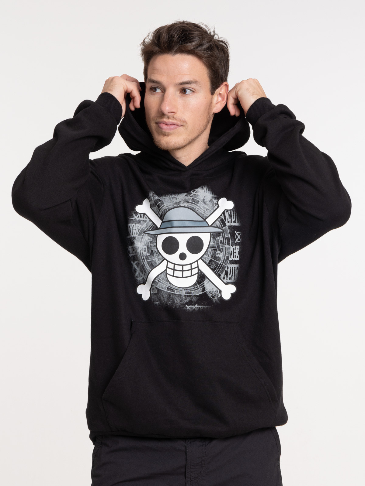 Sweat à capuche One Piece homme noir