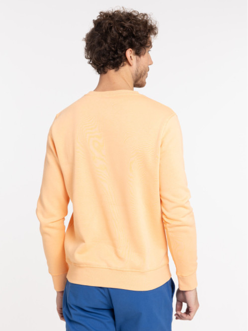 Sweat col rond abricot glacé homme
