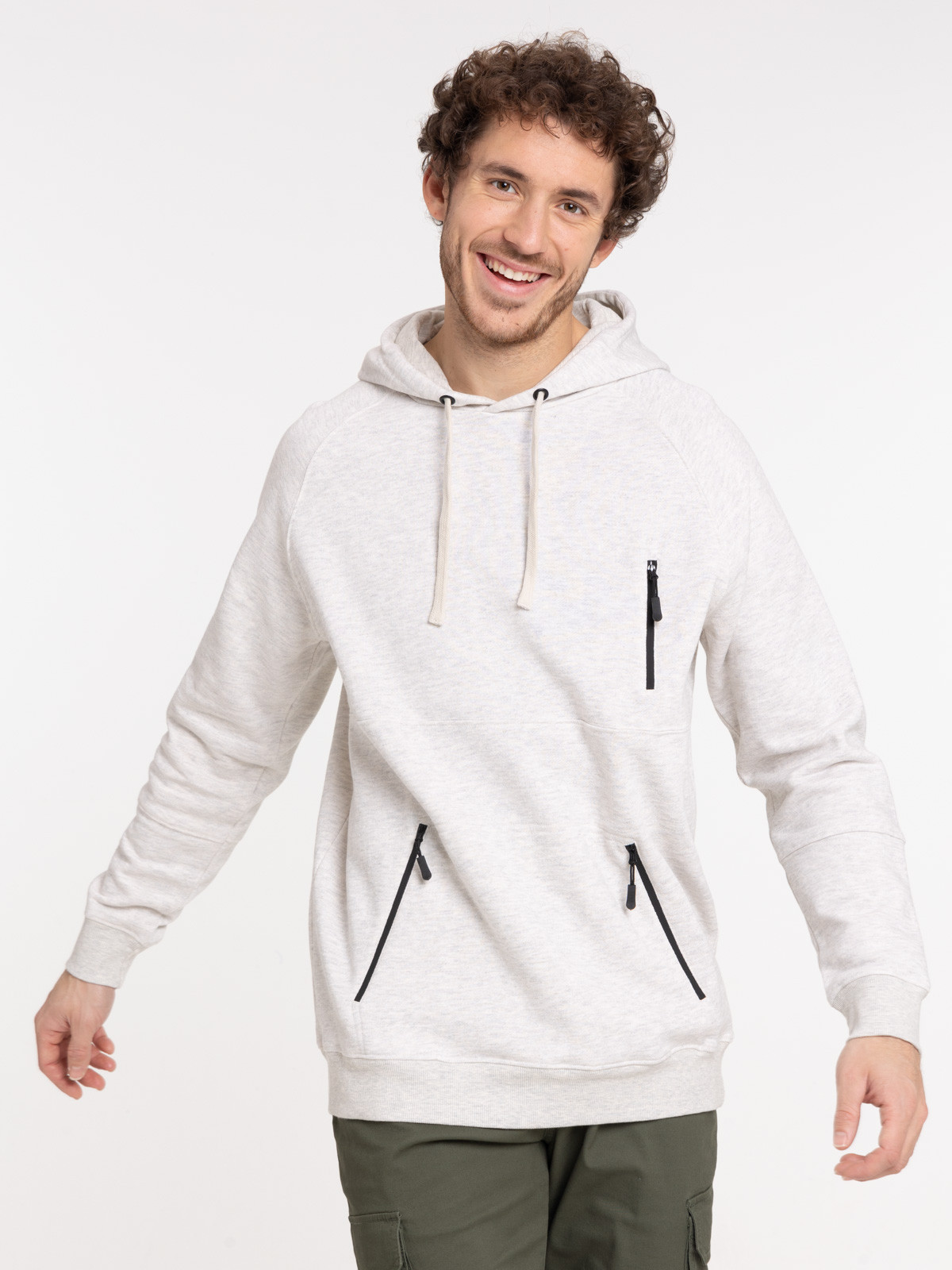 Sweat à capuche coloris craie homme